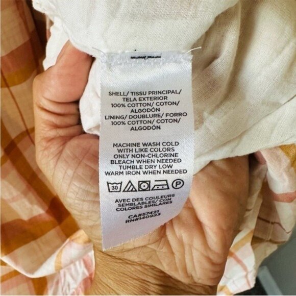 Ann Taylor Loft Pink Orange Plaid Puff Sleeve Shift Dress Size Small Regencycore - Picture 5 of 8